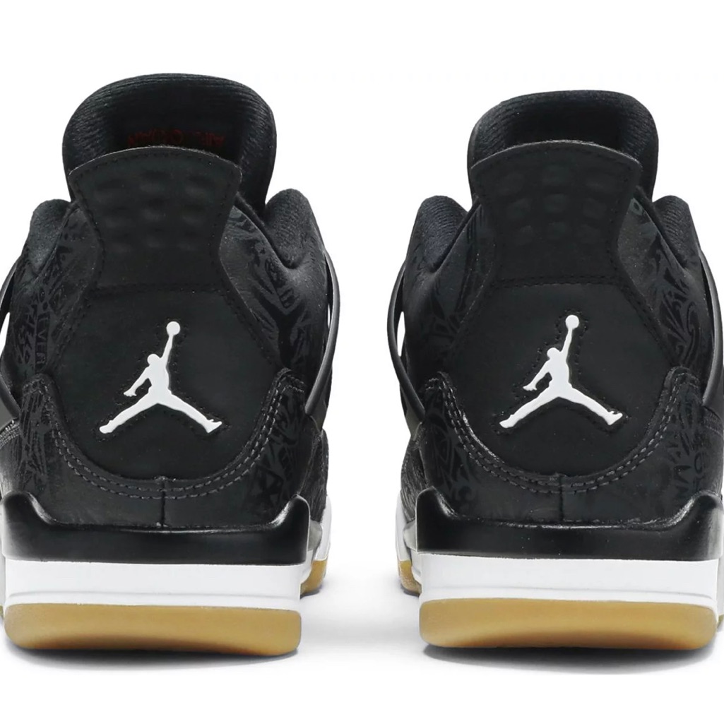 Air Jordan 4 Retro Gs 'Laser Used Size 6y /W8 Black/White/Gumshoe